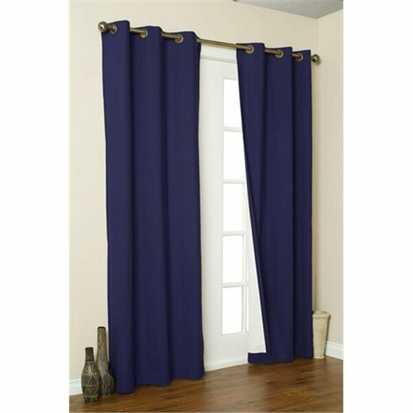 Commonwealth Home Fashions Thermalogic Insulated Solid Color Grommet Top Curtain Panel Pairs 63 in., Navy 70370-188-609-63